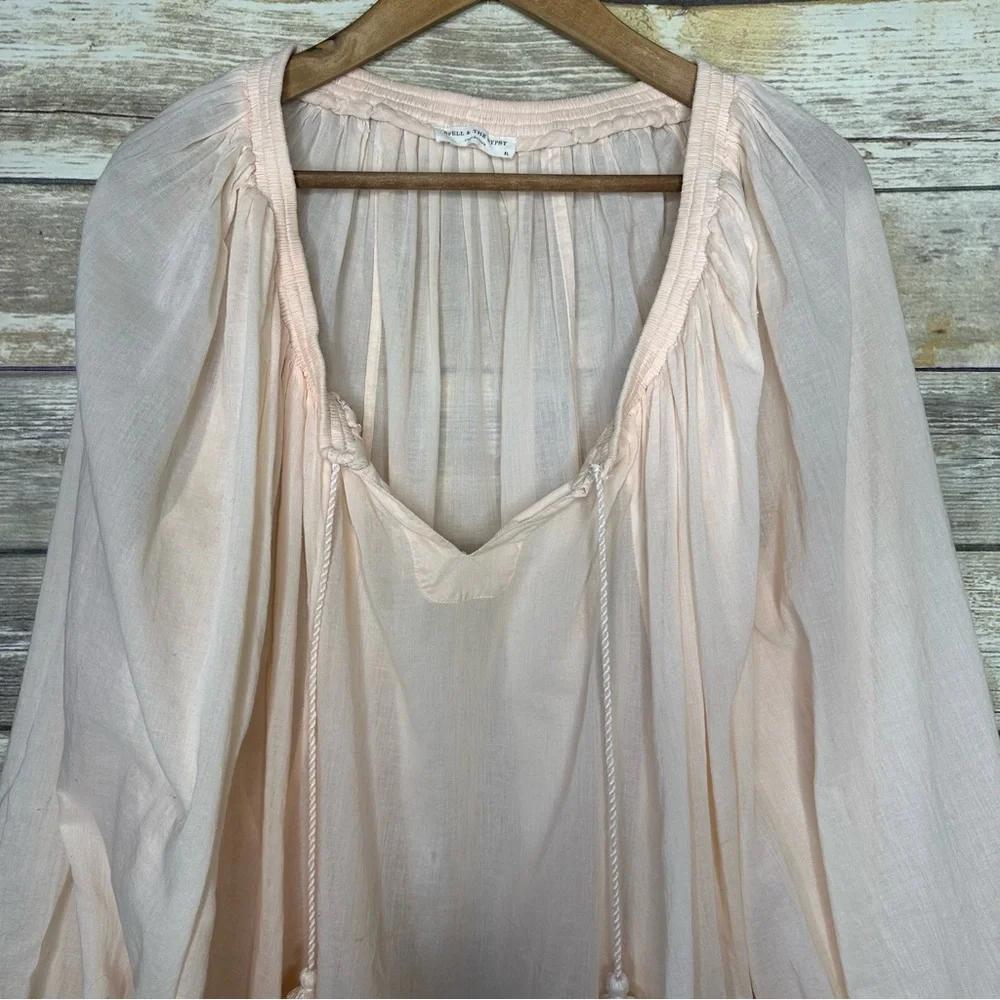 Spell and The Gypsy Collective Peach Honey Long Sleeve Boho Tassel Blouse XL - Picture 6 of 12